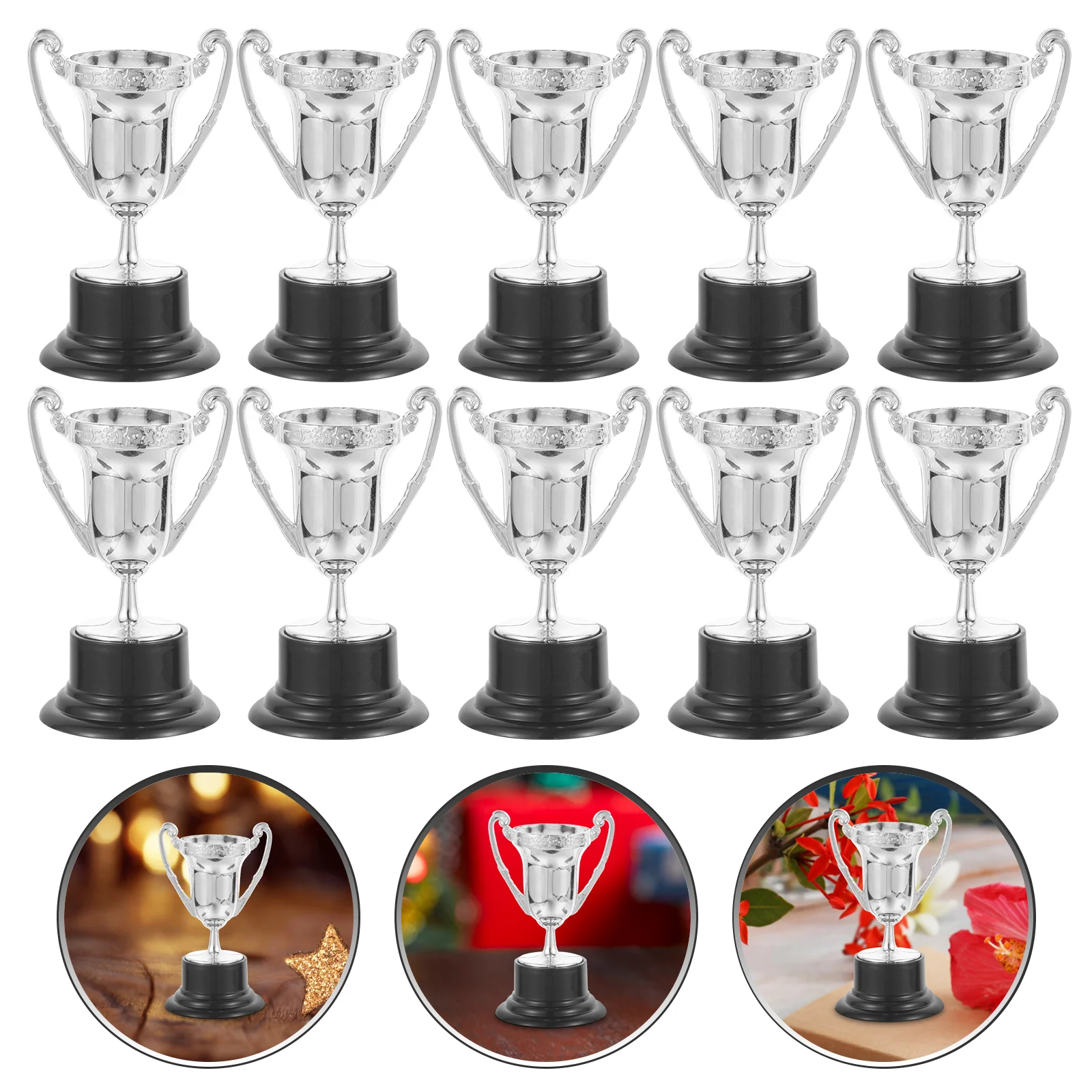 

10Pcs Award Trophy Cups Mini Awards Trophies Plastic Gold Trophies Kids School Rewards