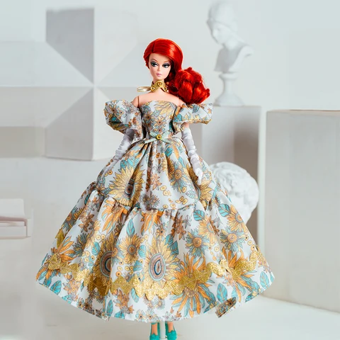 Модное платье принцессы с принтом Длинные юбки кукольная одежда для девочек 30 см Babi Blythe Poppy Parker аксессуары для кукол игрушки
