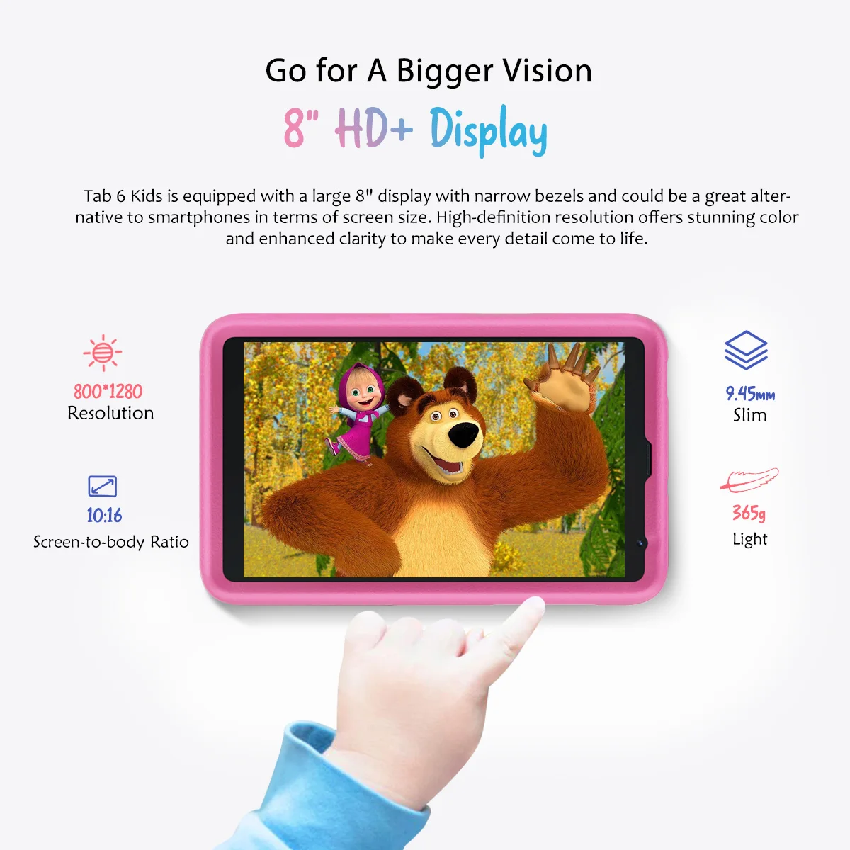 Blackview Tab 6 Children 8 - дюймовый планшет 3GB 32GB 1280 * 800 дисплей 5580mAh WIFI 4G учебный Android 11 With Kids