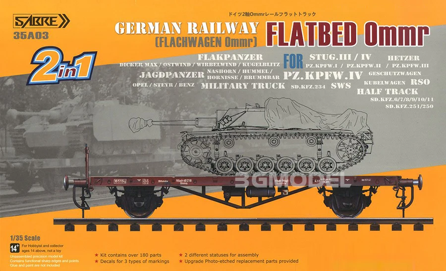 Немецкая железная дорога Ommr 2 в 1 1/35 модель 35A0 3