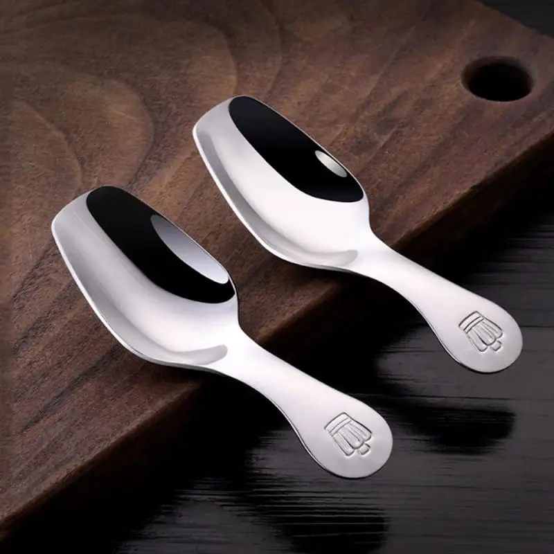 

1pcs Stainless Steel Spoon Short Handle Teaspoons Rice Scoop Coffee Bean Tea Ice Cream Spoon Tableware Flatware Kitchen Gadget