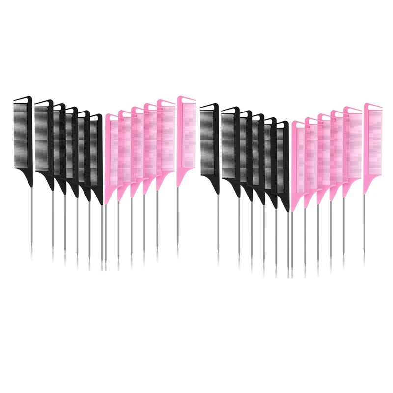 

36 Pieces Parting Comb For Braids, Teasing Combs With Stainless Steel Pintail For Hair Styling Hairdressing