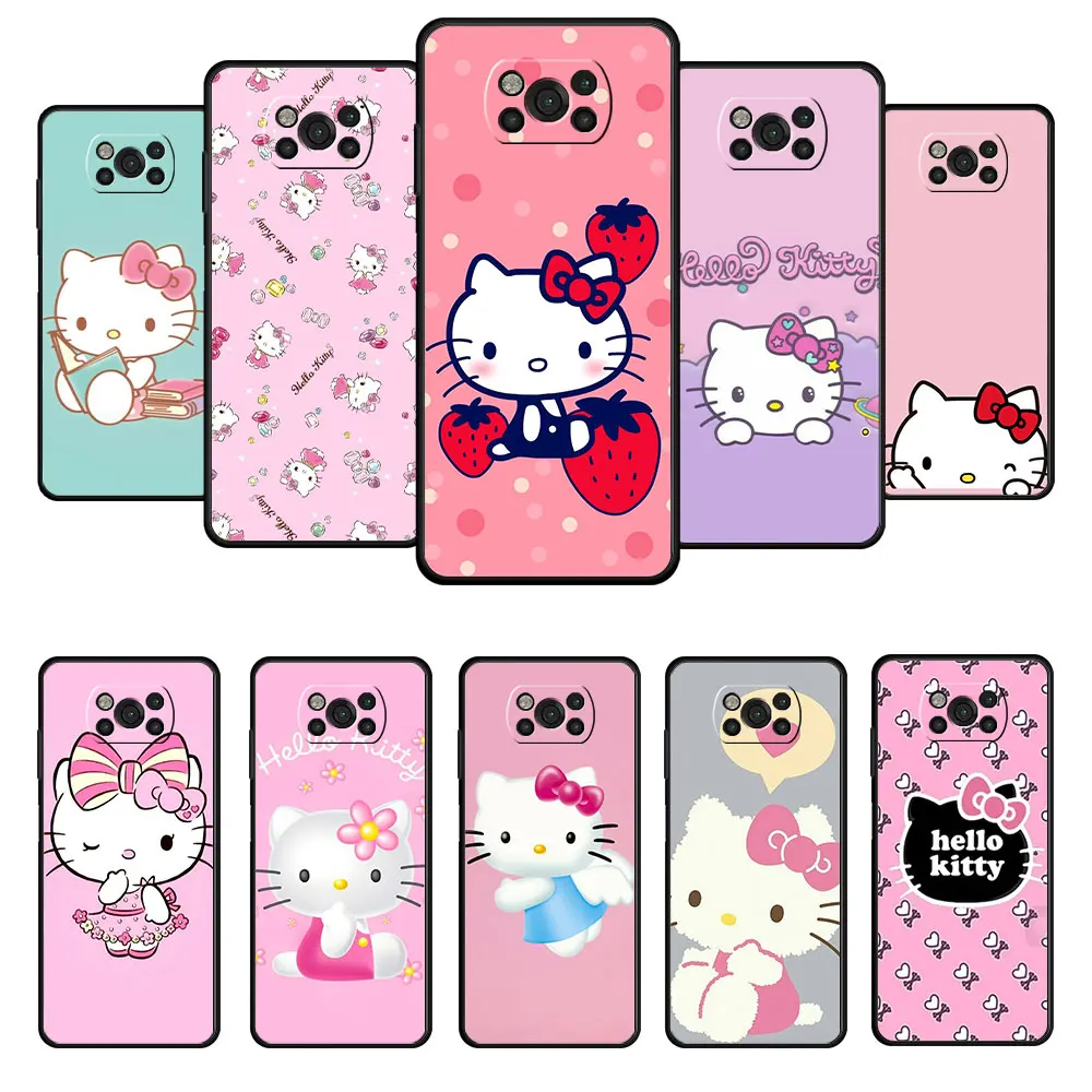 

Phone Case For Xiaomi Poco X3 NFC X4 M4 F3 GT Pro Pocophone F1 For MI C40 12 Note 10 Hello Kitty Strawberry Book