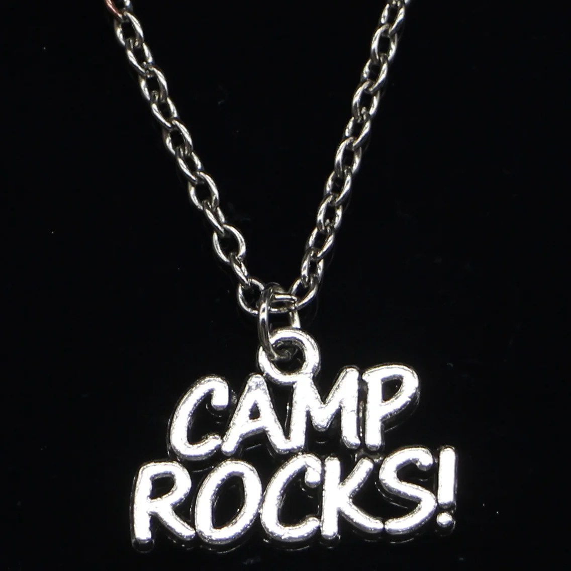 

20pcs New Fashion Necklace 13x21mm CAMP ROCKS Pendants Short Long Women Men Colar Gift Jewelry Choker