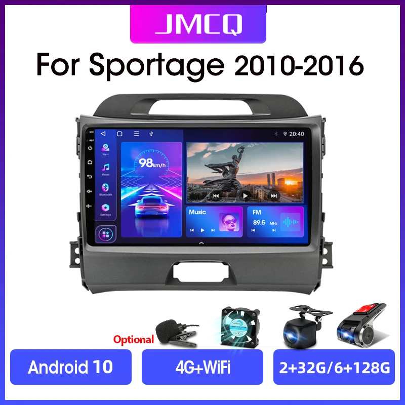 

JMCQ Android 10 DSP Car Radio Multimidia Video Player Navigation GPS For KIA Sportage 3 2010 2011-2016 2din Head Unit Carplay
