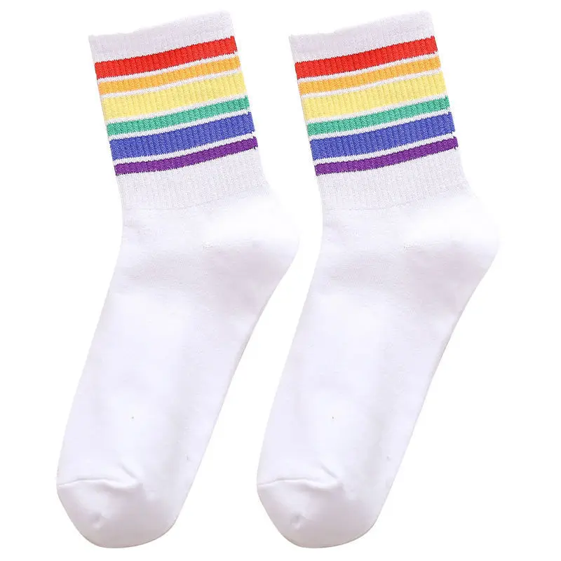 10 Pairs/Lot Colorful Lines Socks Universal for All Seasons Women's Mid-Tube Ins Trend Fashion Checkerboard Green Stockings