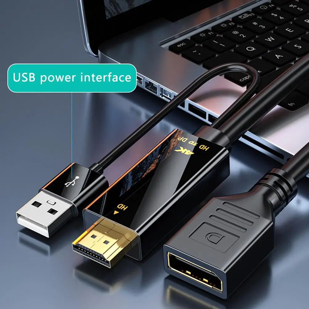 Адаптер для дисплея с кабелем 19/180 см HDMI-совместим DisplayPort поддерживает 4K @ 60 Гц