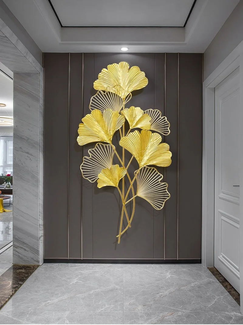 

New Chinese Light Luxury Porch Aisle Wall Decoration Decorative Pendant Metal Art Creative Three-dimensional Wall Hanging