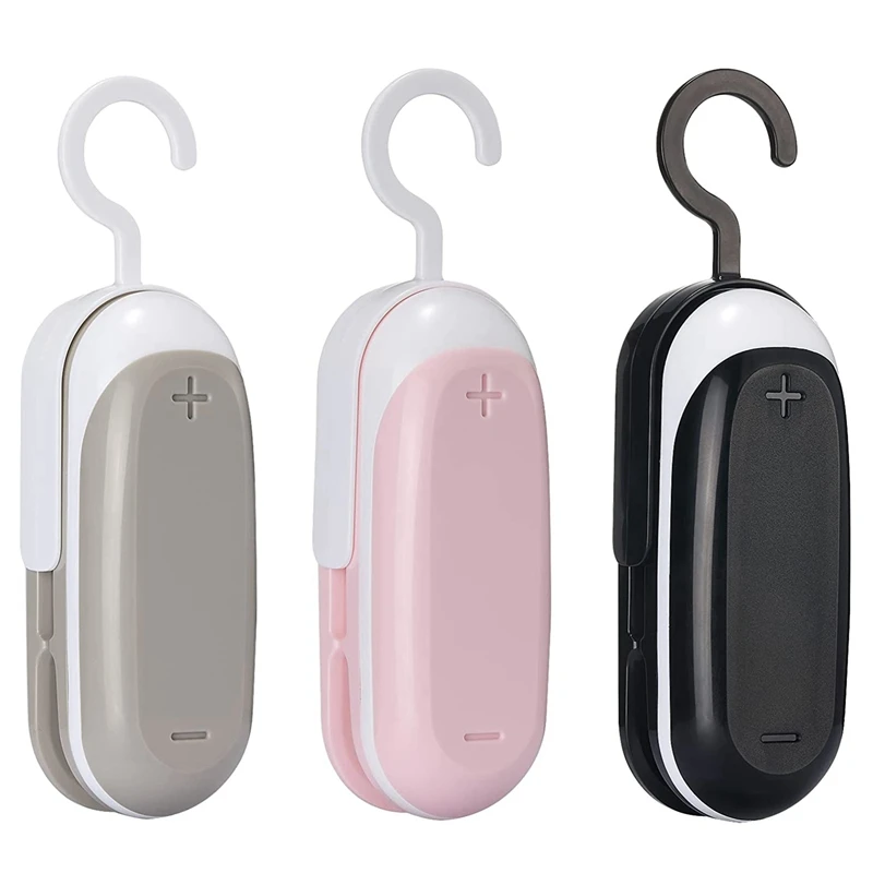 

3 Packs Mini Bag Sealer,Chip Bag Sealer With Cutter Heat Sealer Food Sealer Bag Sealer Handheld With Hook