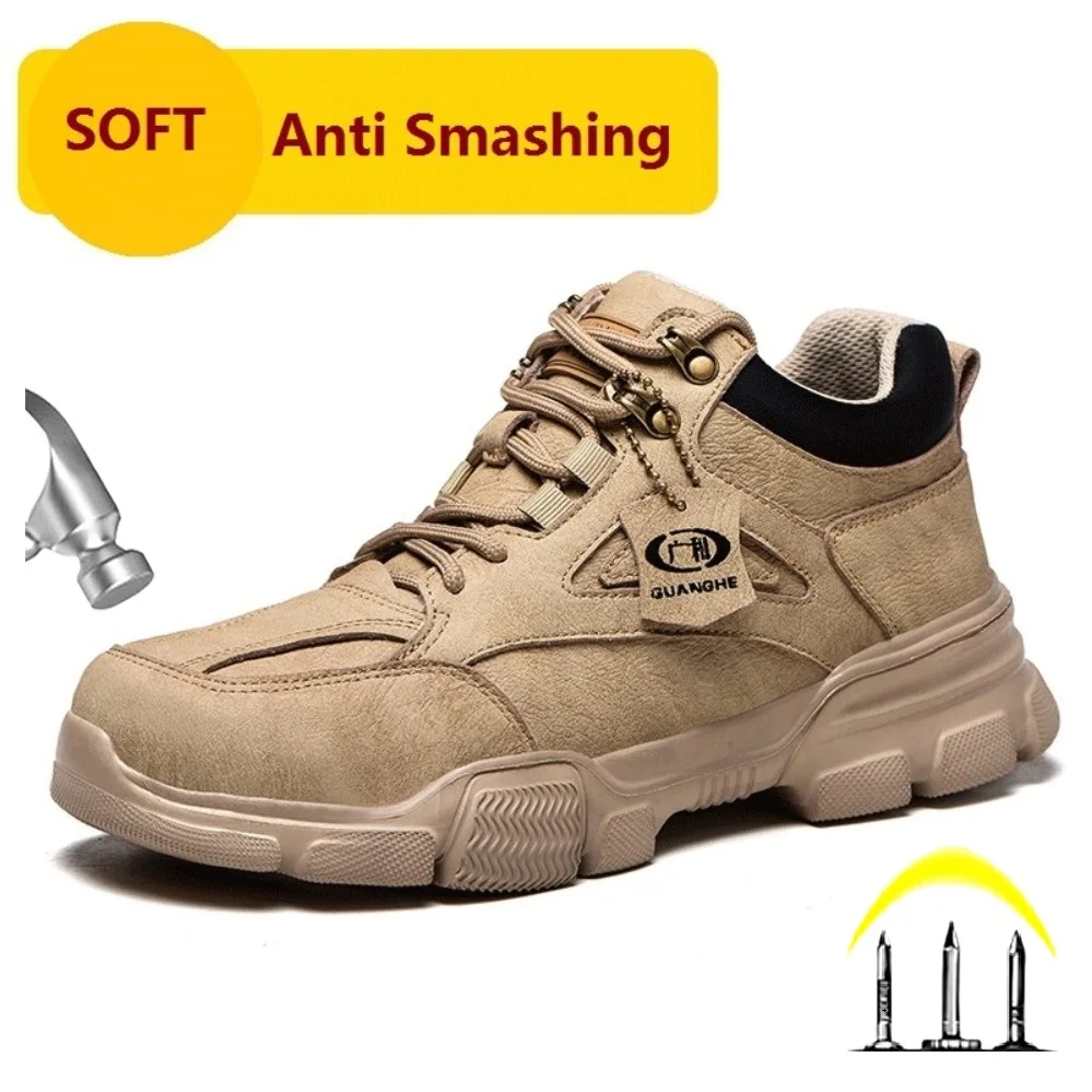 

Work Safety Shoes Boots Sneakers Indestructible Smashing puncture proof Four seasons Men Steel Toe Sport Safty Shoes