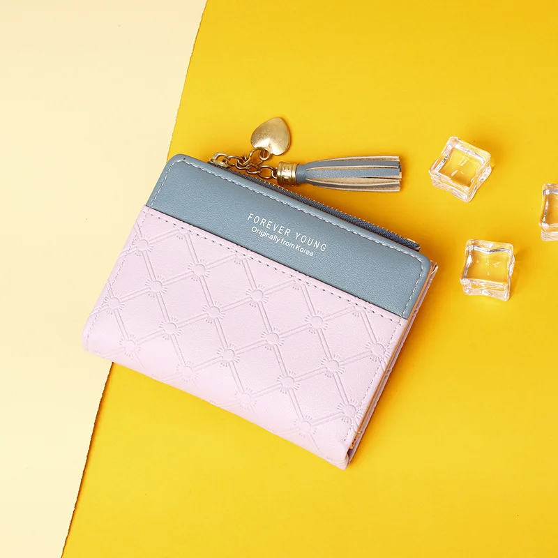 Fashion Woven PULeather Women Short Wallet Functional Coin Purse Money Bags Female Chic Small Multi Card Holders