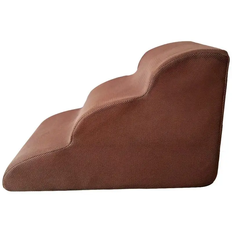 

Dog Pet Stairs 3 Ladder Brown Sponge Removable Detachable Sofa Bed House Dogs Cats Pet Ladder Climbing Stairs