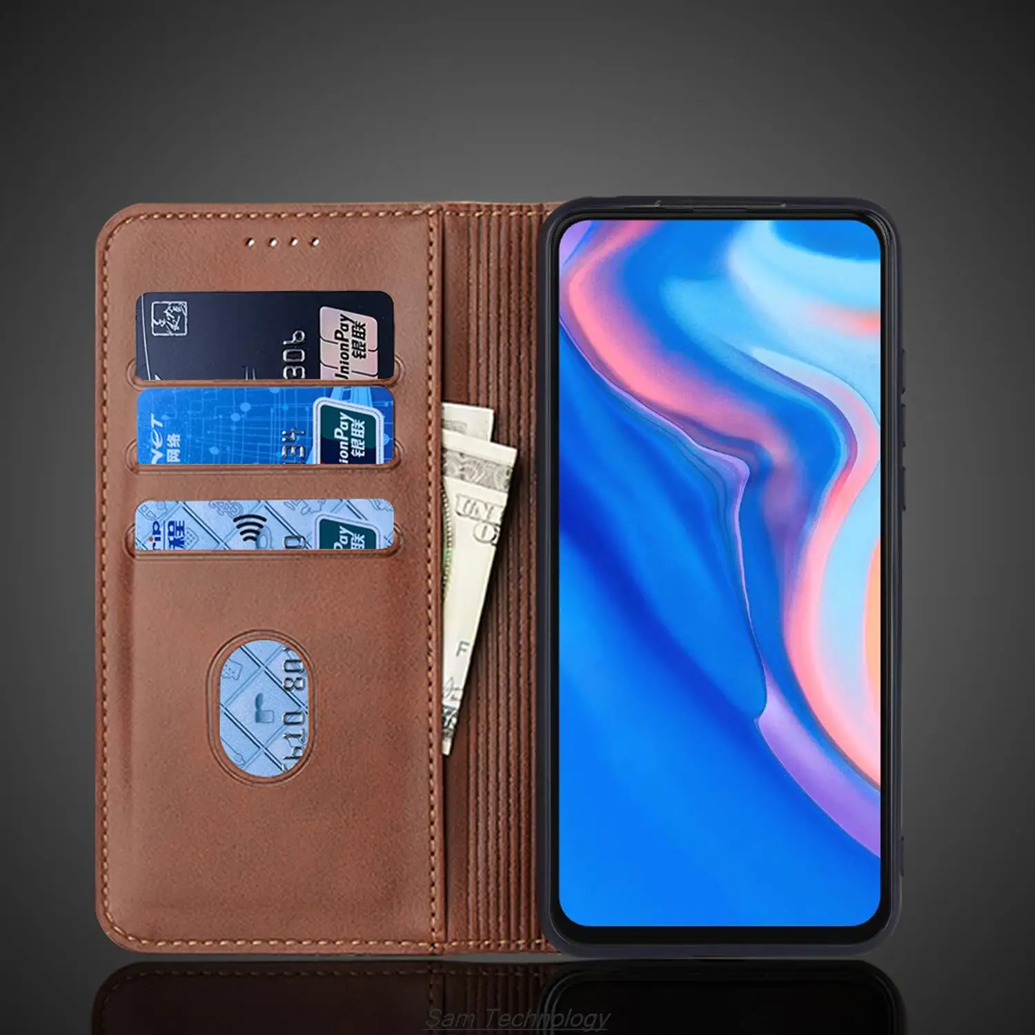 Кожаный чехол с магнитным притяжением для Huawei Y9 Prime 2019/P Smart Z кобура откидной