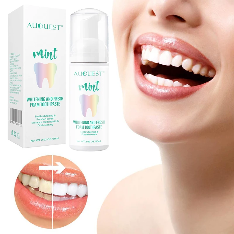 Teeth Whitening Foam Toothpaste Cleaning Mousse Brighten Removal Plaque Stain Smoke Coffee Tea Fresh Breath Oral Hygiene Product