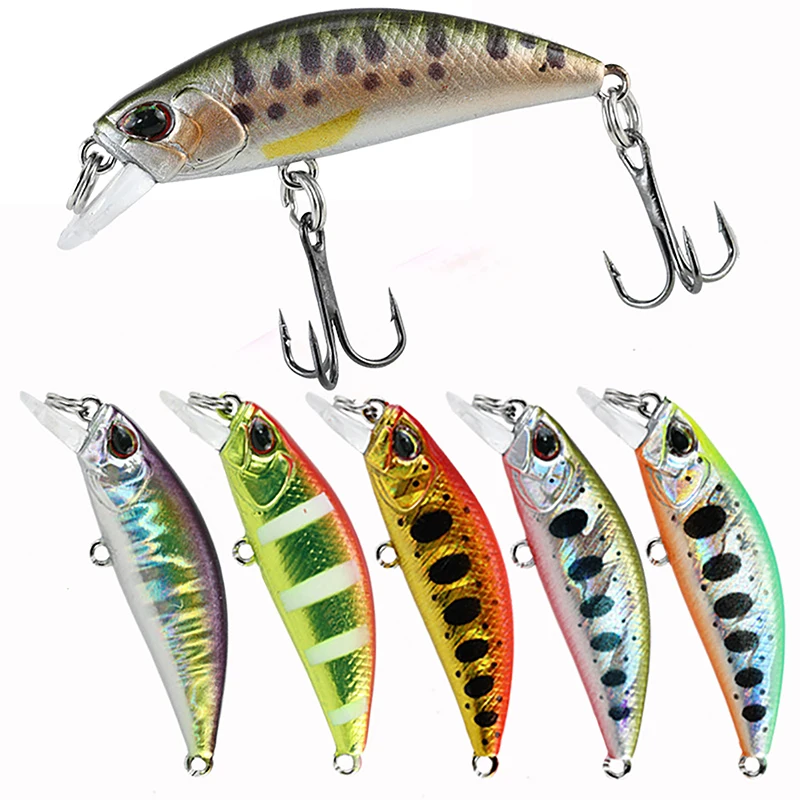 

1pcs Mini Minnow Fishing Lures Wobblers 38mm/3.2g Sinking Artificial Plastic Hard Bait Crankbait Jerkbait Pesca Bass Tackle