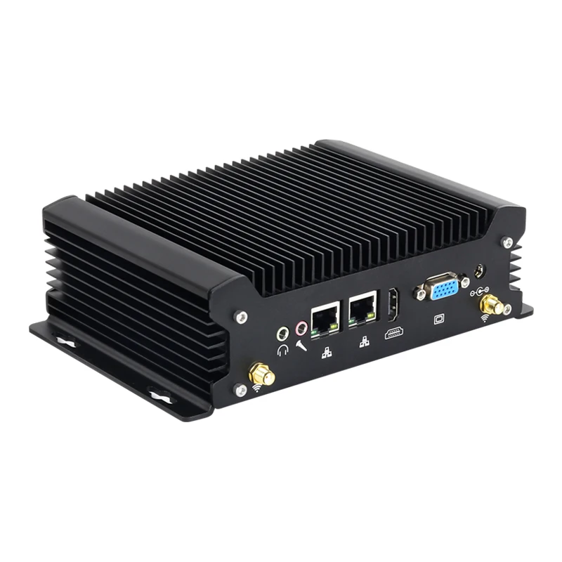 XCY безвентиляторный мини ПК Intel Core i5-4278U 2x DB-9 RS232 двойной гигабитный Ethernet 8xusb HDMI VGA