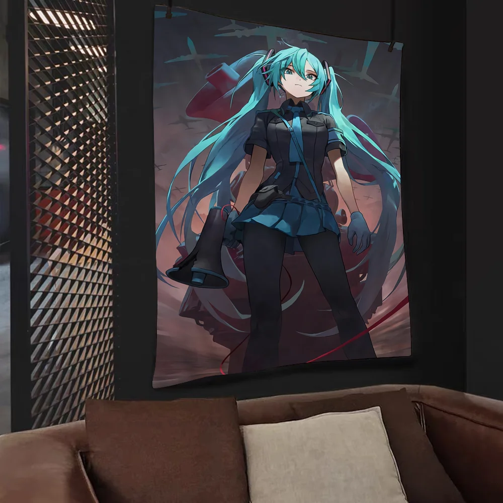 H-HatsuneS Girl M-MikuS большой настенный гобелен с принтом индийский Будда украшение