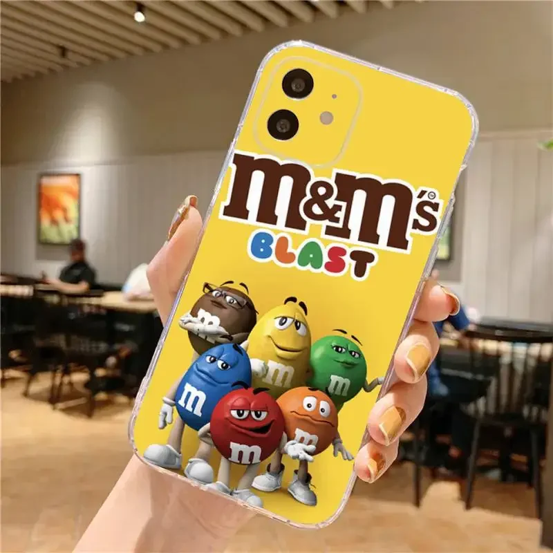 Чехол для телефона M-M&ampMs-s C-Chocolate iPhone 15 14 13 12 11 Plus Pro Max XR XS X 7 8 SE мини-прозрачный