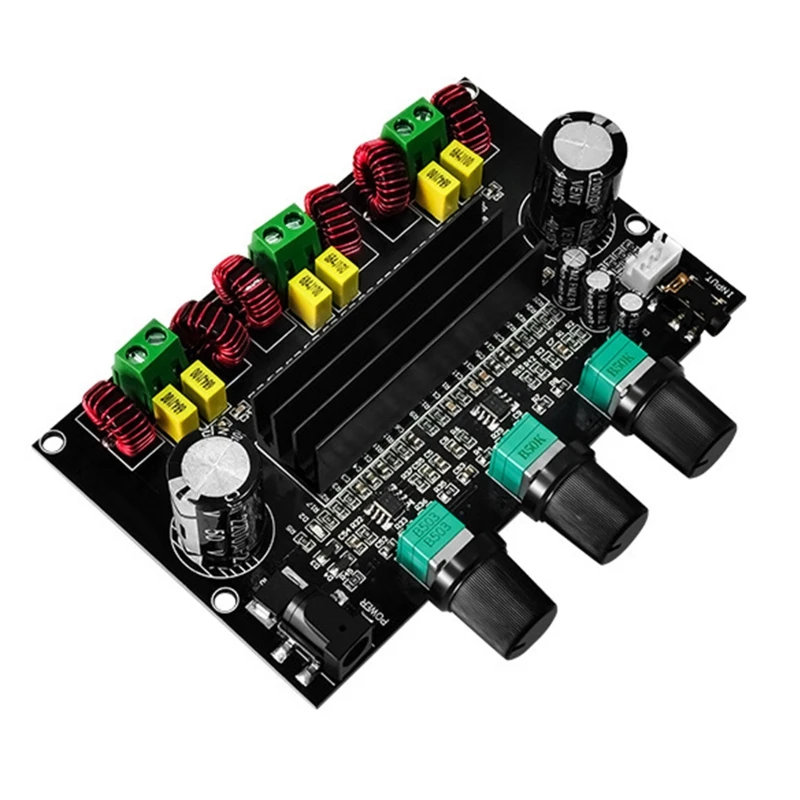 

XH-M573 TPA3116D2 2,1 канальные цифровые платы усилителя мощности бас сабвуфер цифровой усилитель высокой мощности 80 Вт + 80 Вт + 100 Вт