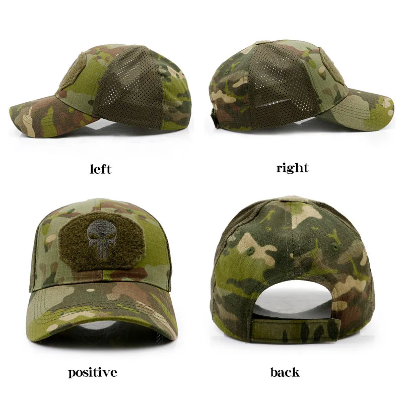 Бейсболка с вышивкой черепа Мужская Уличная камуфляжная женская уличная