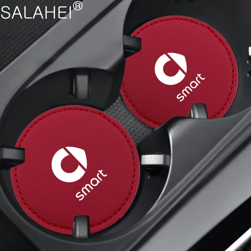 2 шт. Противоскользящий коврик из ПУ кожи для подстаканника воды