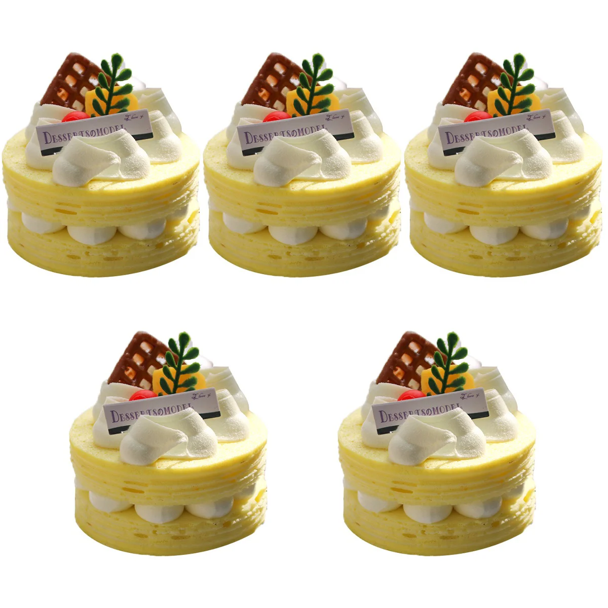 

5x Party Cake Christmas Cake Lifelike Cake Artificial Cake Model Artificial Cakes Prop for Decoration Home