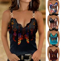 2022 womens summer european and american sexy suspenders polyester vest t shirt