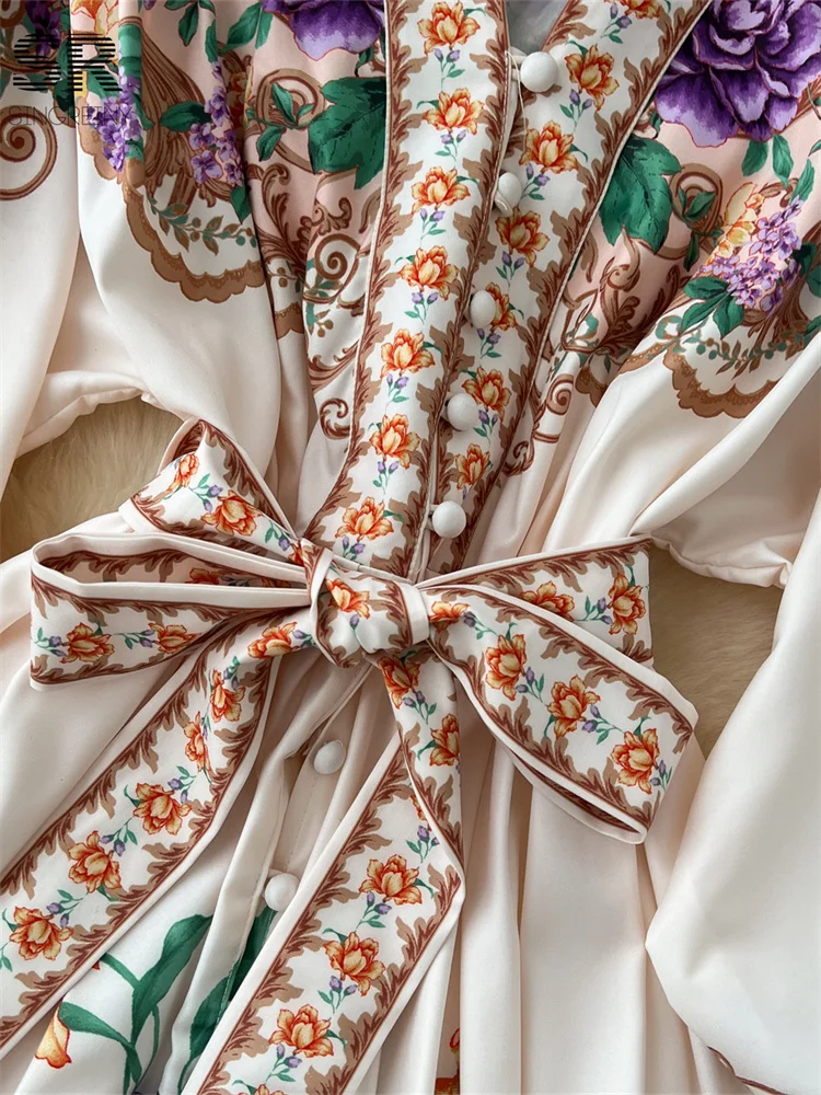 Осеннее женское платье SINGREINY с принтом