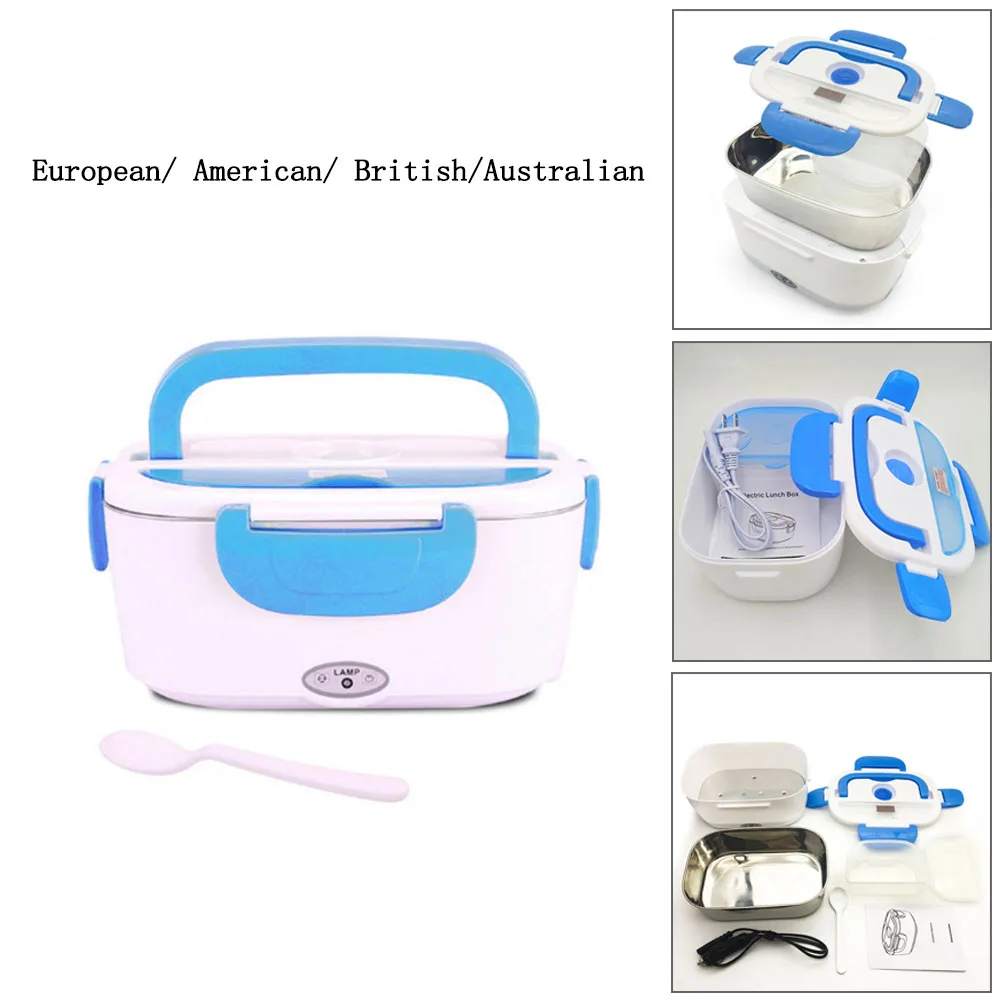 

Portable Electric Heating Lunch Box Stainless Steel Liner Bento Lunchbox Split Plug-in Heating Food Container Food Bento Warmer