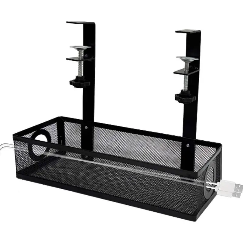 

Under Desk Cable Management Tray No Drill Under Table Cord Management Rack Adjustable Under Desk Wire Organizer Desk Accessories