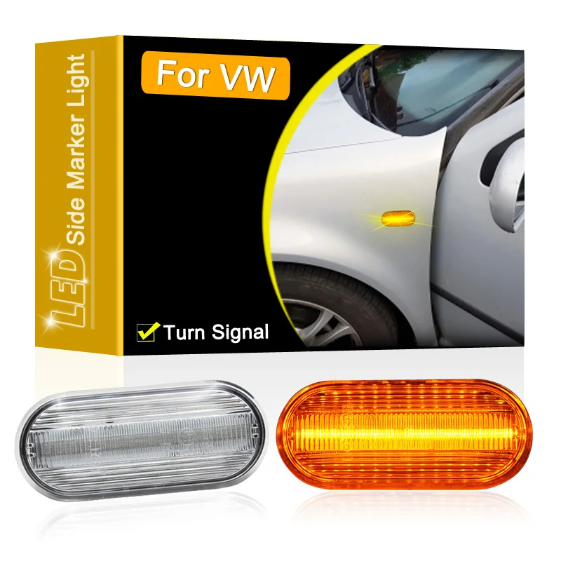 12V Clear Lens LED Side Marker Lamp Assembly For VW Fox Lupo Sharan Vento Multivan T5 Blinker Turn Signal Light