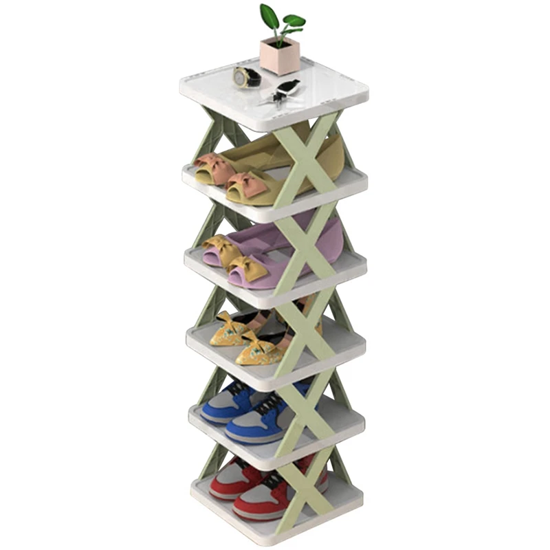 

Shoe Rack - Shoe Organizer 5 Tiers For Closet Narrow, Plastic Shoe Rack Storage Organizer For Entryway (Green)