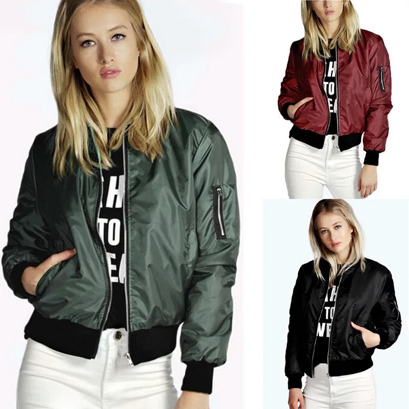 

2022 Autumn New Solid Color Short Fashion Casual Simple Zipper Jacket Women