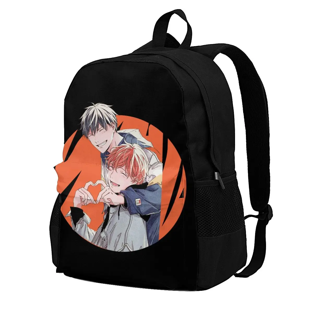 

Given Anime Backpacks finger love two guys manga japan handsome boys Soft Pretty Polyester Backpack Campus Teenage Bags