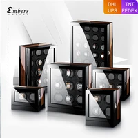 embers automatic watch winder luxury wooden display rotating boxes 2 4 6 9 12 24 watches safe with remote control