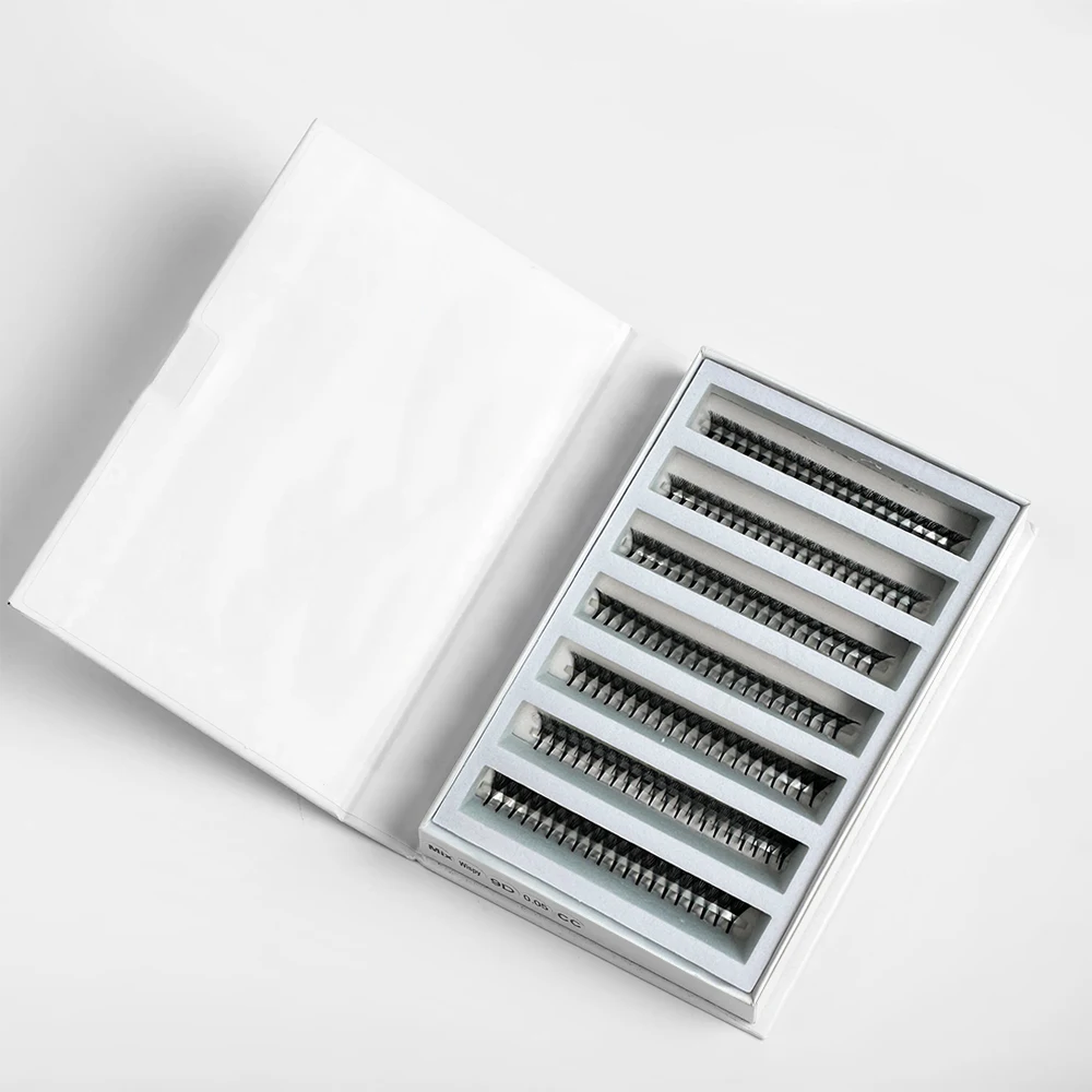 Фото 1600 Вентиляторов 0,05 ручной работы 8-30D Rapid Mega Storage Lash Tray Готовая заостренная база Promade Volume Fans Sharp Pointy Stem Свободный вентилятор №5