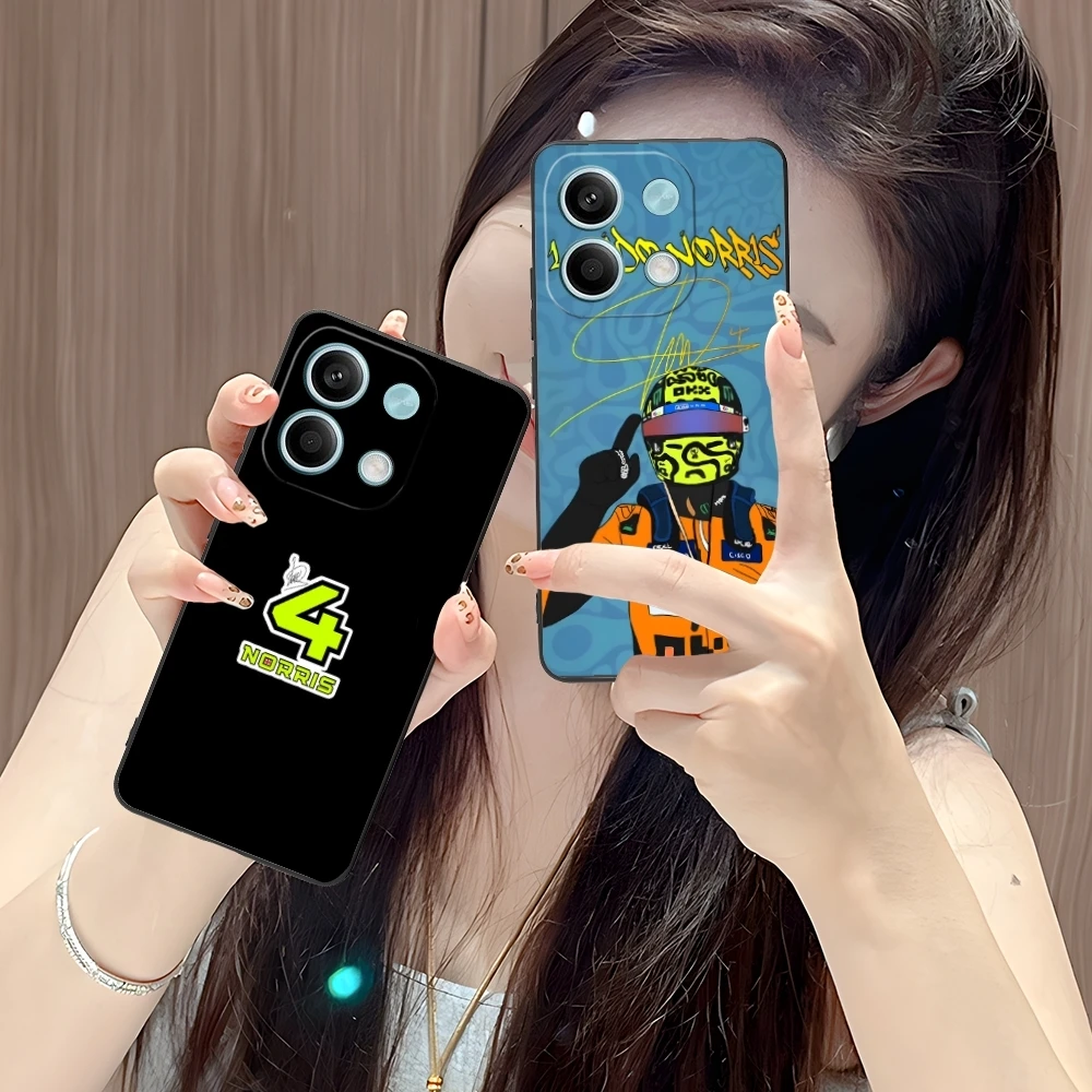 F1 Lando Norris Mobile Cell Phone Case for Xiaomi POCO M6 M5 M4 M3 X6 X5 X4 X3 F6 F5 F4 F3 F2 C40 Pro GT 5G Black Cover Shell