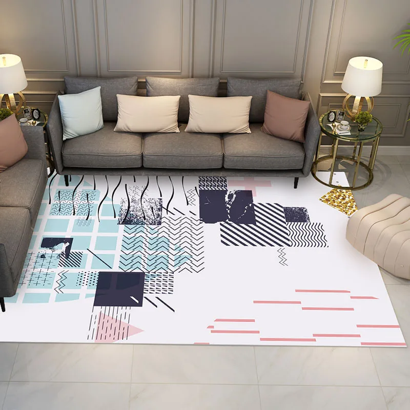 

Новый ковер для гостиной с геометрическими линиями, ковер с 3d принтом для гостиной, минималистичный ковер для журнального столика, декорати...