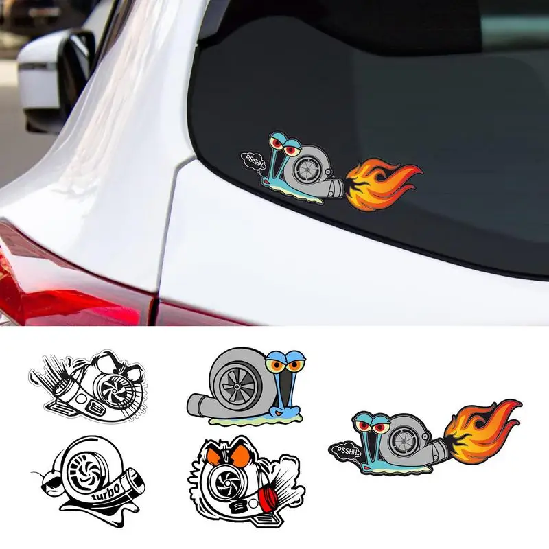 

Funny Turbo Snail Cartoon Car Stickers Animal Decal Reflective Waterproof For Car Styling Accessories Cute PET Decoration