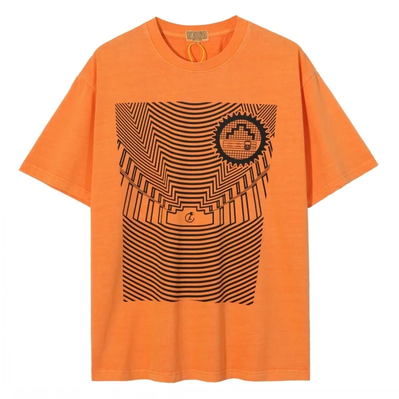 

Orange Nice Washed CAVEMPT C.E Tee Men Women 1:1 Best-Quality Slightly Oversize Tops Tees Short Sleeve Vintage Cav Empt T Shirt