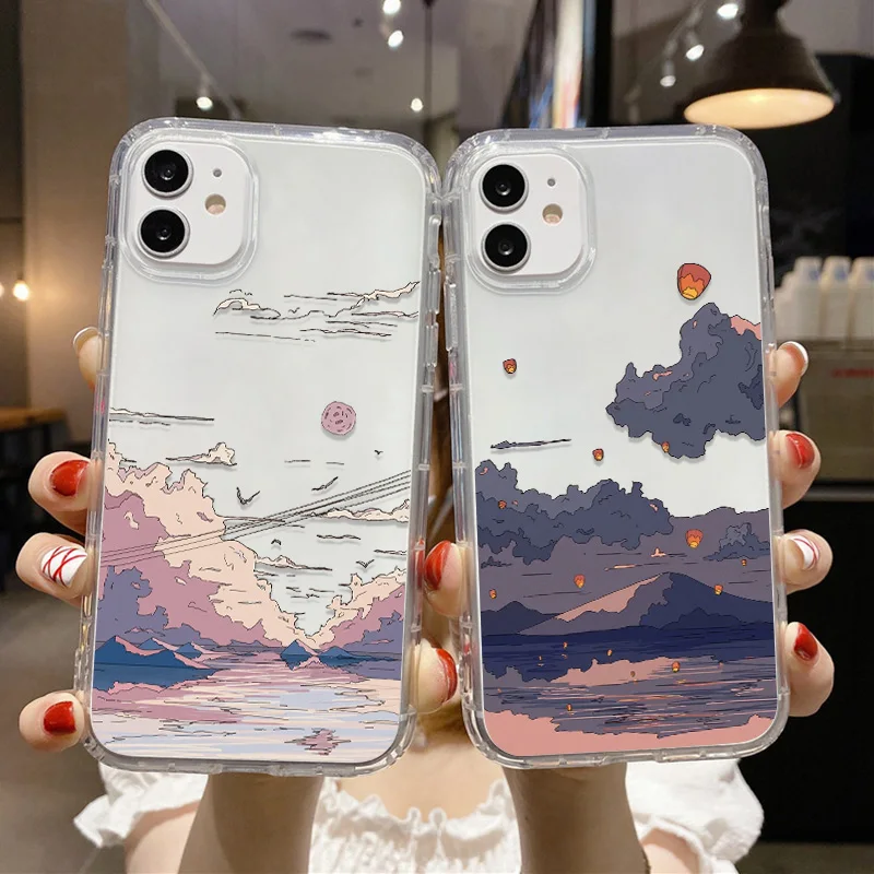 

Sunset Landscape Soft TPU Case For Huawei P30 Pro P40 Lite Honor 50 60 70 10 20 Mate40 20s 30s 8A 9A 9C 9X Y6P Y7P Y8P Y9S Cover