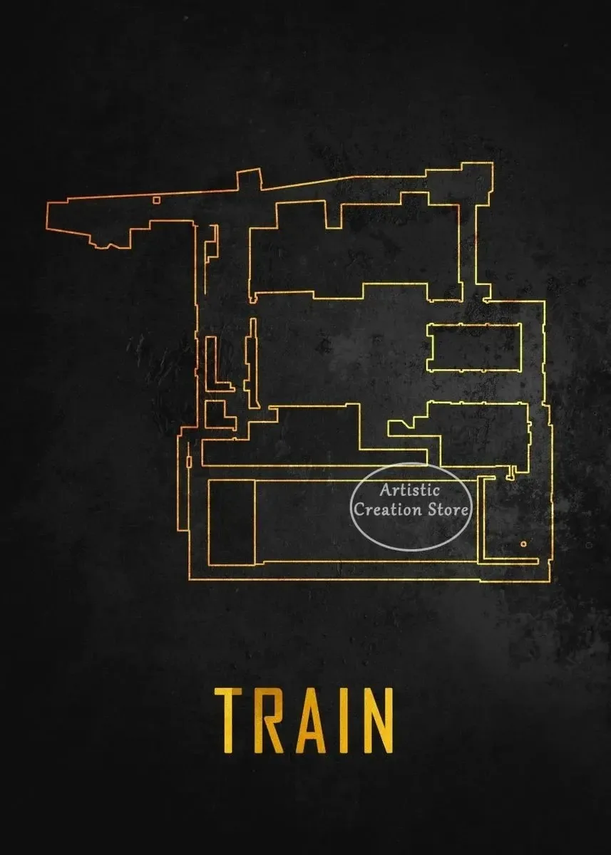 

CS GO Game Dust 2 Nuke Map Постер Черный Холст С Принтом Стиль Настенное Искусство Для Декора Игровой Комнаты Без