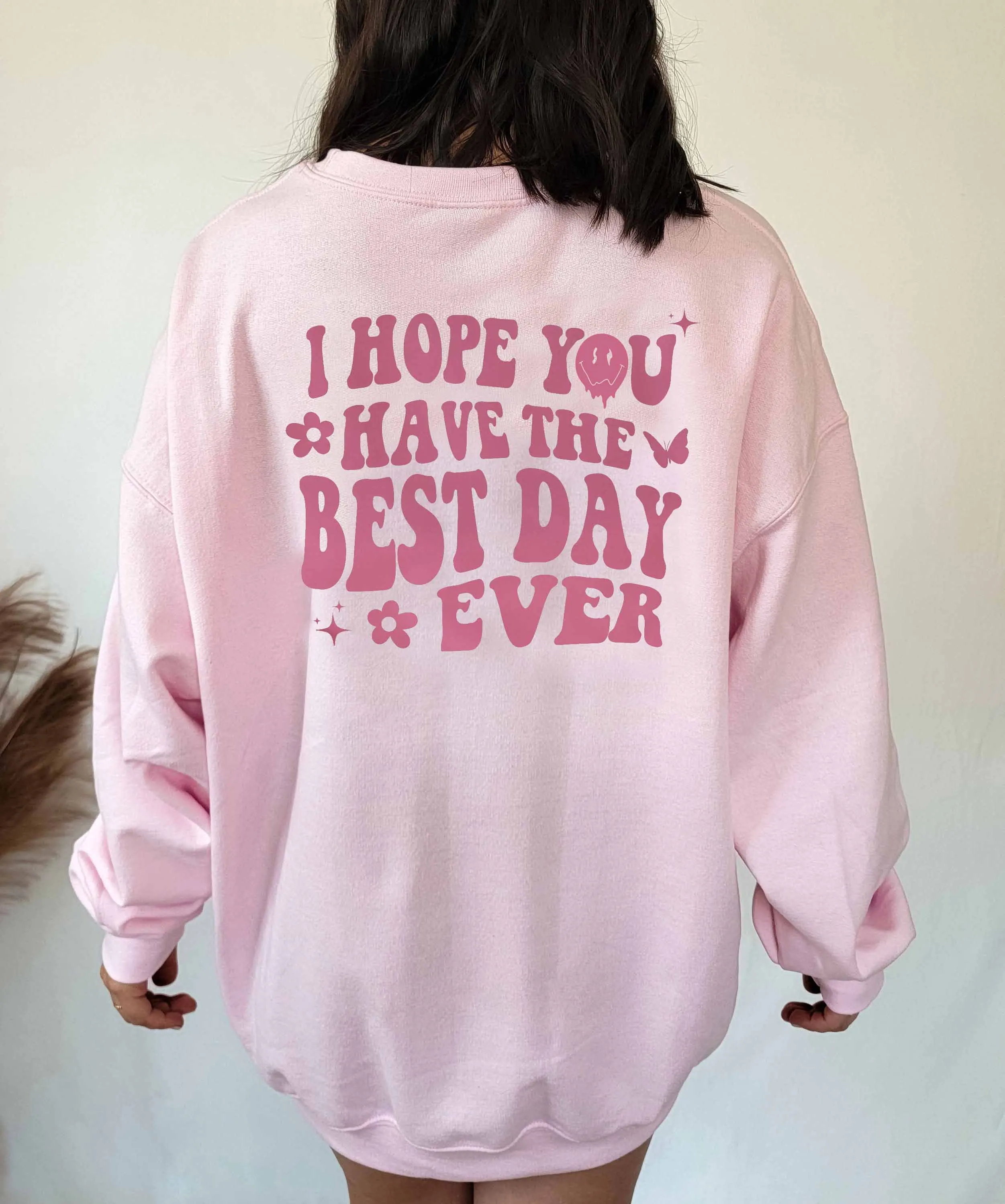 

Best Day Ever Sweatshirt Indie Clothing Aesthetic Clothes cotton slogan women fashion smile face quote pullvoers grunge tops