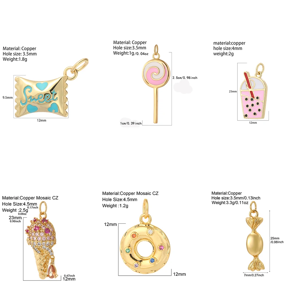 Милые Подвески в виде леденцов-конфет для изготовления ювелирных изделий