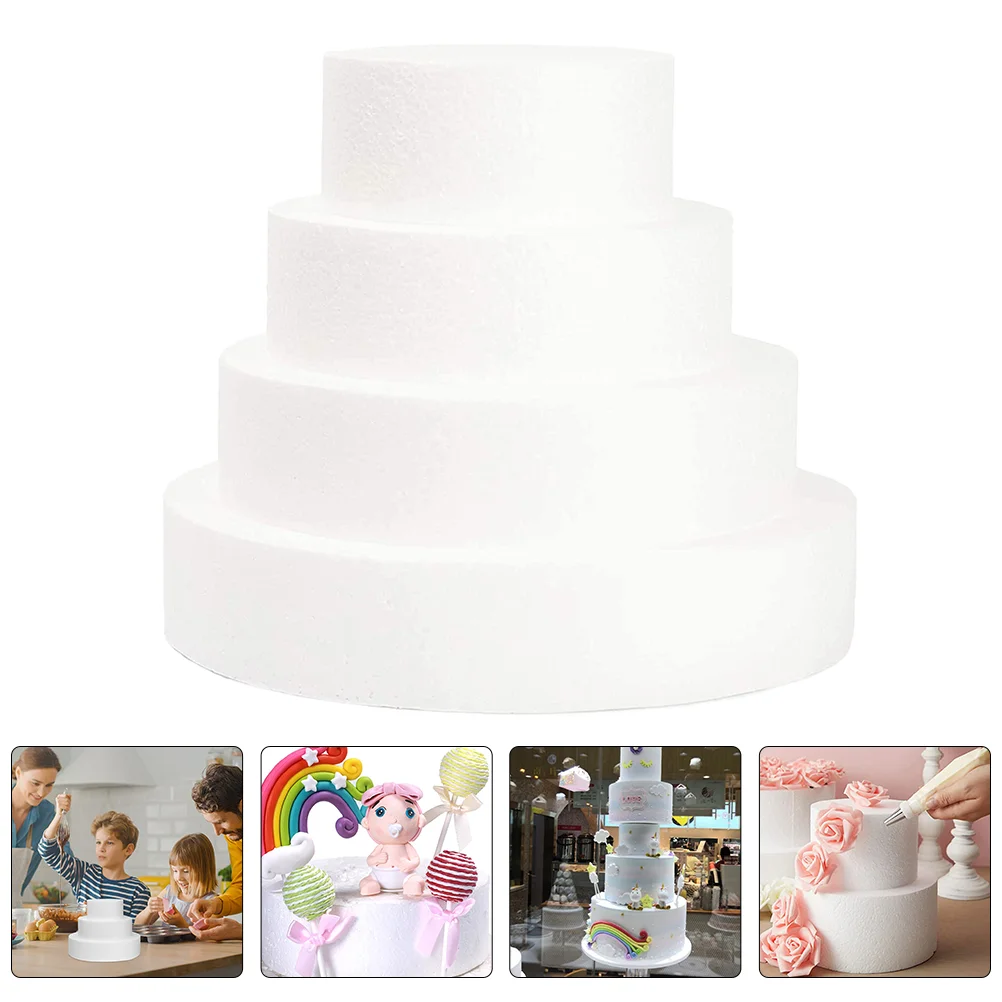 

4 Pcs Wedding Cake Dummy Foam Forms Multitools Practicing Dummies Balls Craft Multipurpose Molds