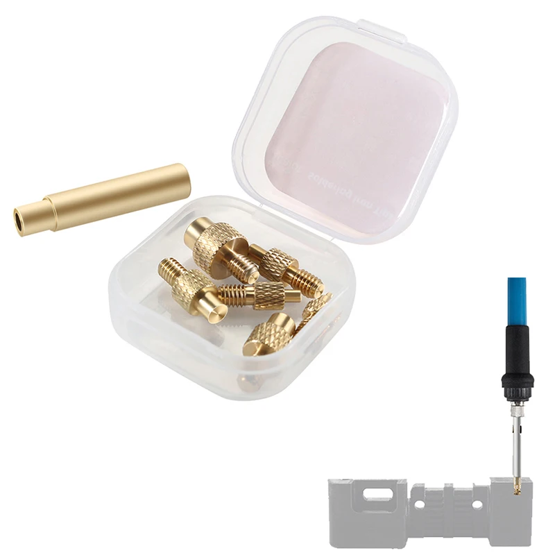 

Heat Insert Nut Iron Tip M2 M3 M4 M5 M6 Thread Embedded Kit Heat Insertion Tool for Plastic 3D Printer Soldering Iron