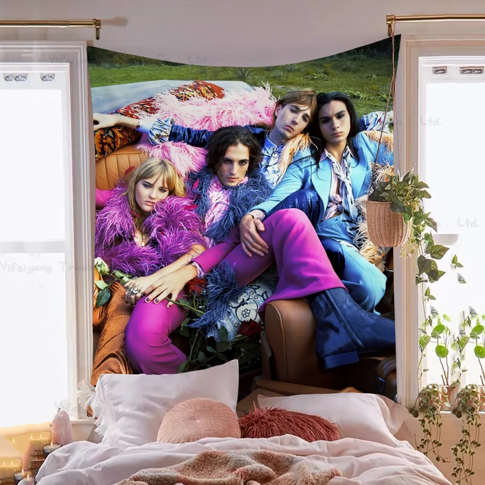 Maneskin Damiano David Chart Tapestry Home Decoration Hippie Bohemian Divination Wall Hanging Decor