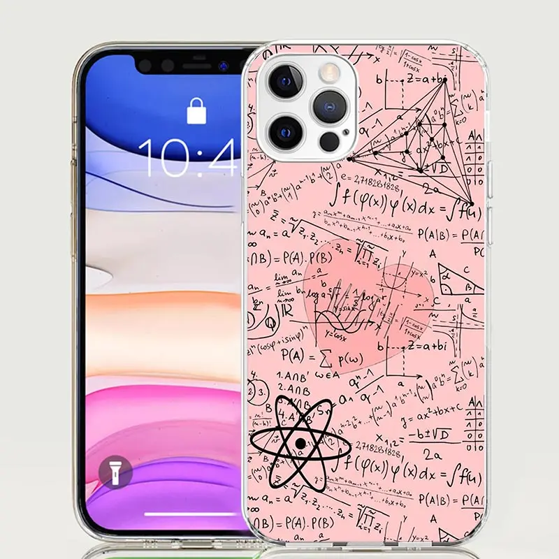 Чехол для телефона с физикой химической математикой Apple Iphone 11 12 13 Mini 14 15 16 Pro Max 7 Plus X
