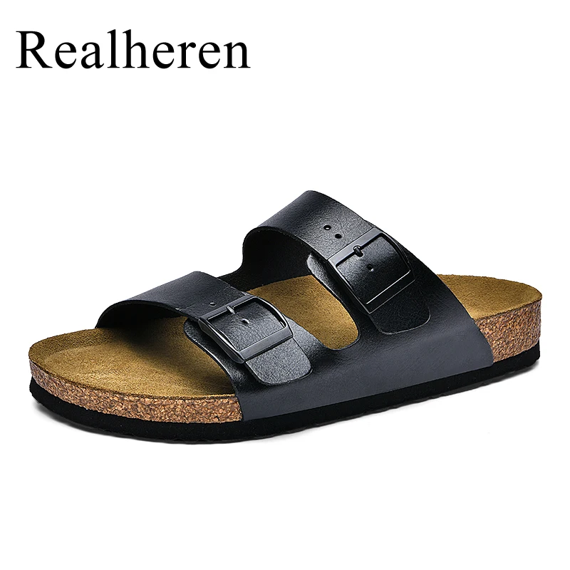Microfiber Leather Slides Casual Slip On Sandal Beach Shoes 