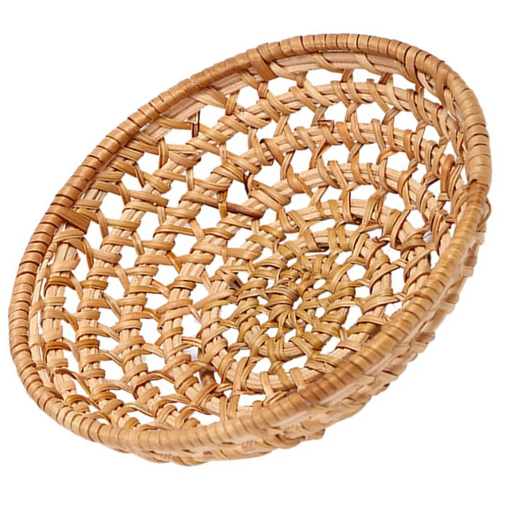 

Basket Rattan Tray Woven Serving Fruit Bread Wicker Storage Organizer Baskets Snack Naturalbowls Pantry Candy Holder Plate